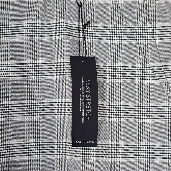 Lane Bryant Sophie Straight Fit Bootcut Pants Petite Plaid Gray Women 20 Short* - Picture 7 of 12